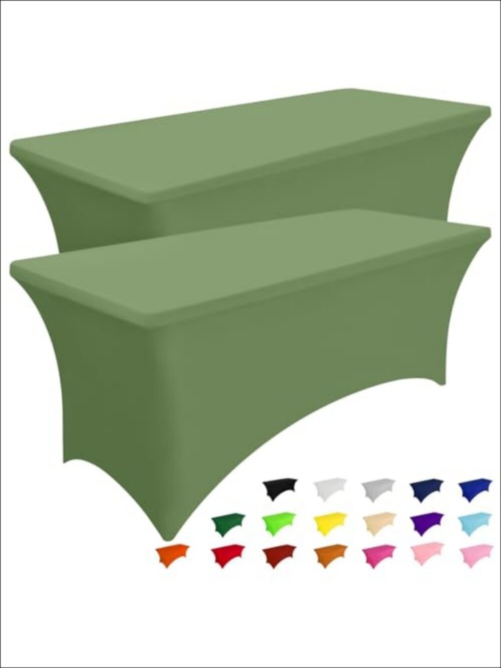 2 Pack Spandex Table Cloth 6FT Elastic Fitted Rectangular Tablecloth